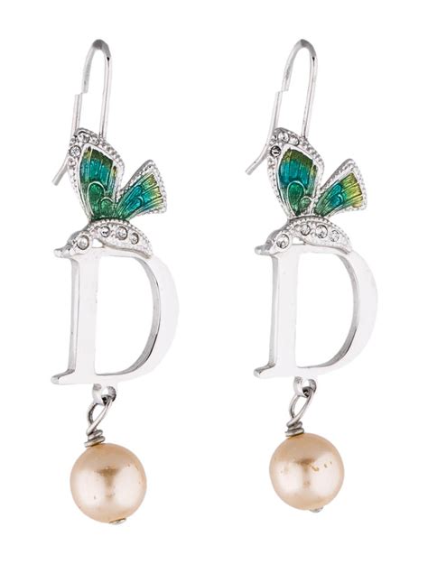 christian dior butterfly earrings|genuine Christian Dior earrings.